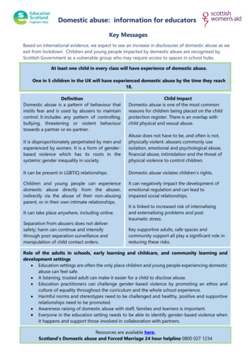 Domestic Abuse: Information For Educators
