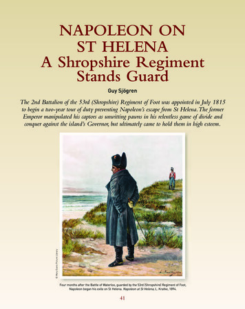 NAPOLEON ON ST HELENA A Shropshire Regiment Stands Guard