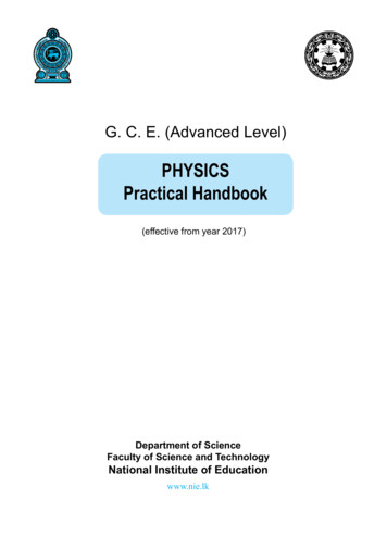 PHYSICS Practical Handbook