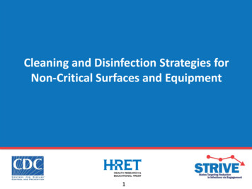 Cleaning And Disinfection Strategies For Non-Critical .