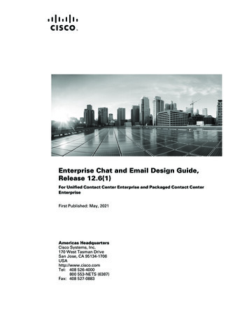 Enterprise Chat And Email Design Guide, Release 12.6(1 .