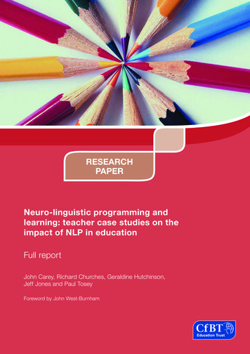RESEARCH PAPER Neuro-linguistic Programming And 