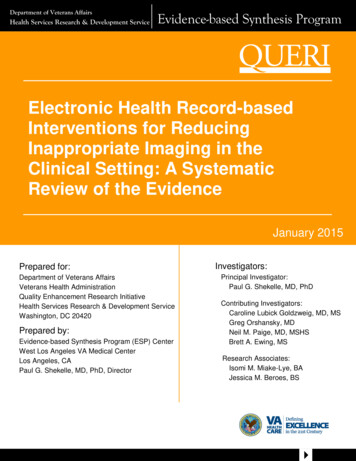 Electronic Health Record-based Interventions For Reducing Inappropriate .