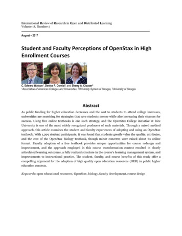 Student And Faculty Perceptions Of OpenStax In High .