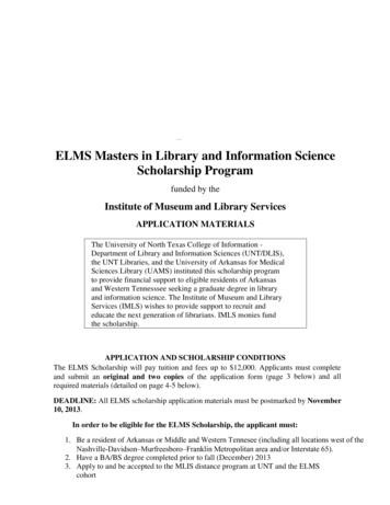 ELMS Masters In Library And Information Science Scholarship Program