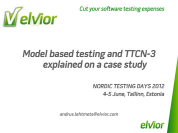 Model Based Testing And TTCN-3 - Nordic Testing Days