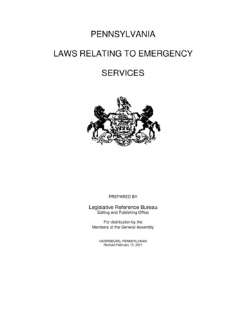 Pennsylvania Laws Relating To Emergency Services