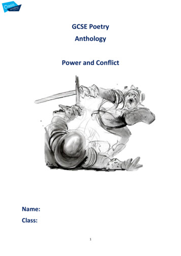 GCSE Poetry Anthology Power And Conflict