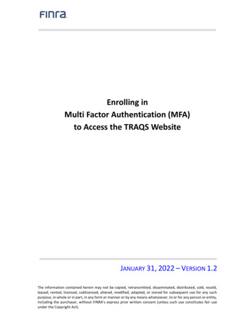 Enrolling In Multi Factor Authentication (MFA) To Access The . - FINRA