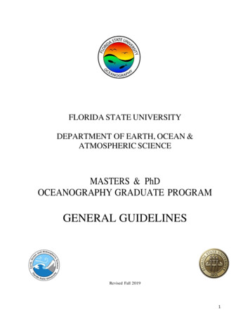 MASTERS & PhD OCEANOGRAPHY GRADUATE PROGRAM - FSU