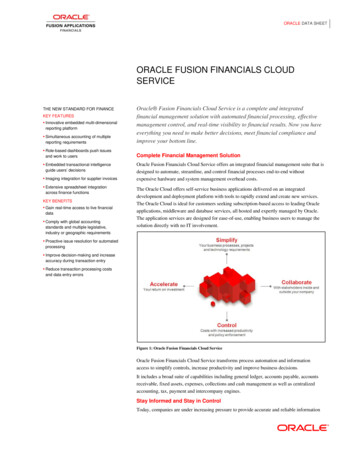 Oracle Fusion Financials Cloud Service