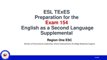 ESL TExES Preparation For The Exam 154 English As A Second .