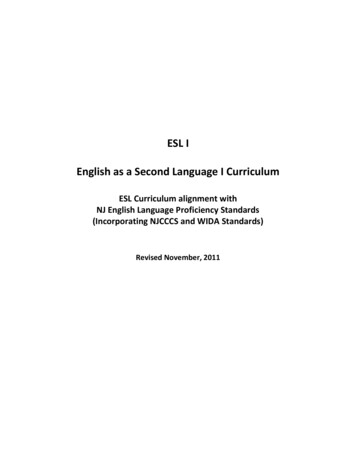 ESL I English As A Second Language I Curriculum