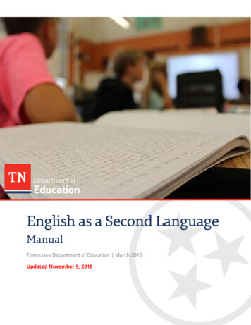 English As A Second Language Manual - TN.gov