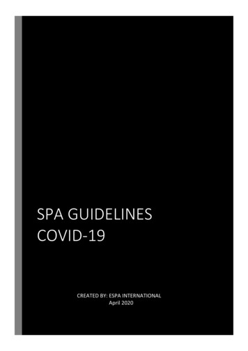 SPA GUIDELINES COVID-19 - Global Wellness Institute
