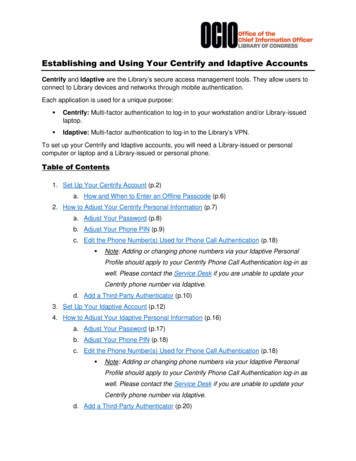 Establishing And Using Your Centrify And Idaptive Accounts