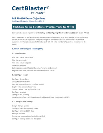 MS 70-410 Exam Objectives - CertBlaster