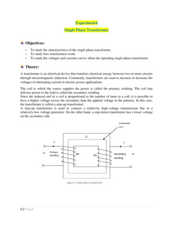 Experiment4 Single Phase Transformer Objectives
