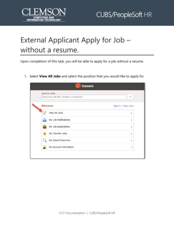 External Applicant Apply For Job - Without A Resume.