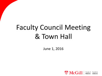 Faculty Council Meeting & Town Hall - Mcgill.ca