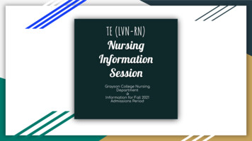 TE (LVN-RN) Nursin Informatio Sessio - Grayson College