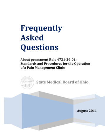Frequently Asked Questions - State Medical Board Of Ohio