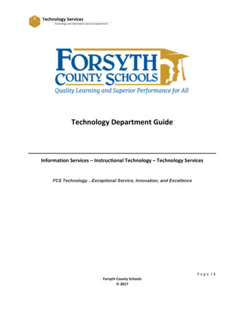 Technology Department Guide - Forsyth County Schools