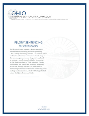 Felony Sentencing Reference Guide - Supreme Court Of Ohio