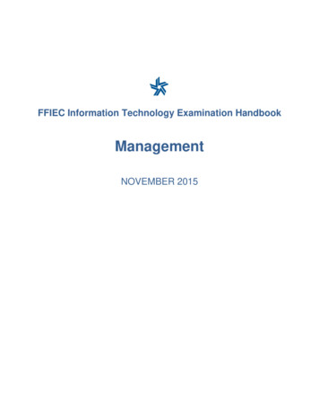 FFIEC IT Examination Handbook Management Booklet