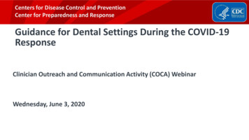 Guidance For Dental Settings During The COVID-19 Response