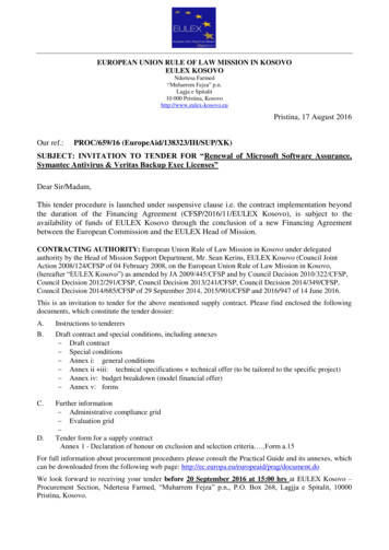 Final Tender Dossier - Renewal Of Microsoft, Symantec And .