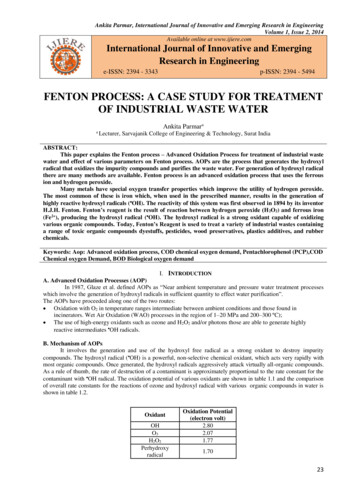 FENTON PROCESS: A CASE STUDY FOR TREATMENT OF 