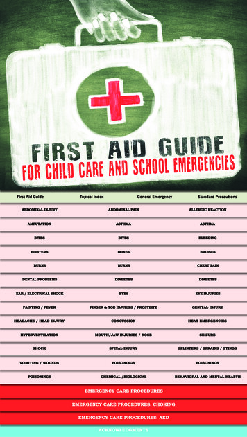 First Aid Guide - Virginia Department Of Health