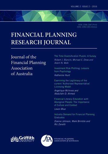 ISSN: 2206-1347 (Print) FINANCIAL PLANNING RESEARCH JOURNAL - FPA