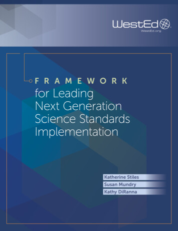Framework For Leading Next Generation Science Standards .