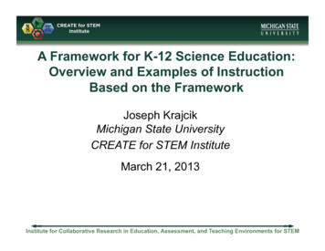 A Framework For K-12 Science Education: Overview And .