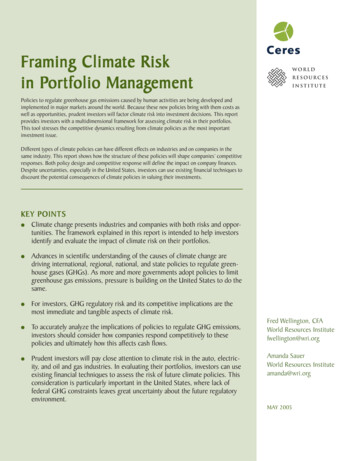 Framing Climate Risk In Portfolio Management
