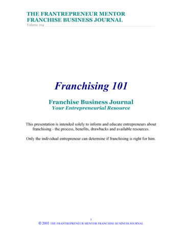 Franchising 101 - The Frantrepreneur