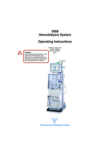 5008 Hemodialysis System Operating Instructions