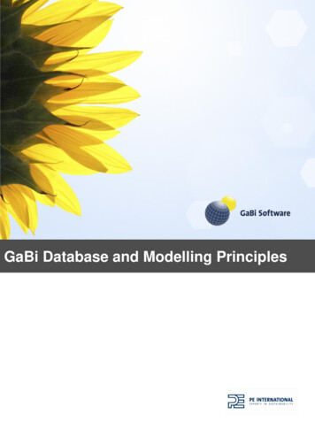 GaBi Database And Modelling Principles