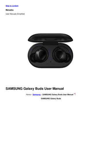 SAMSUNG Galaxy Buds User Manual - Manuals 