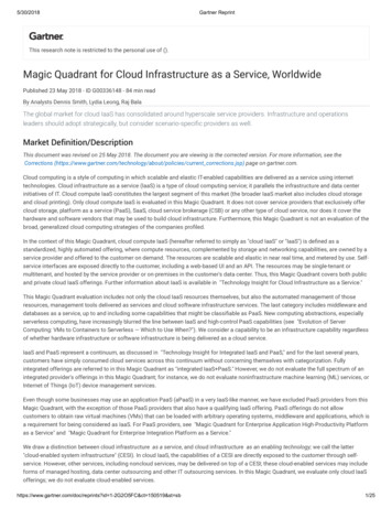 Magic Quadrant For Cloud Infrastructure As A Ser Vice, Worldwide
