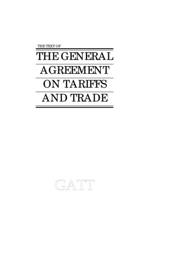 THE TEXT OF THE GENERAL AGREEMENT ON TARIFFS AND 