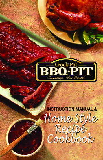INSTRUCTION MANUAL & Home Style Recipe Cookbook