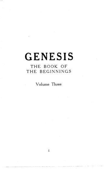 GENESIS - International College Of The Bible