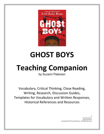 GHOST BOYS Teaching Companion - Jewell Parker Rhodes