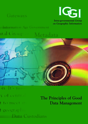 The Principles Of Good Data Management - GOV.UK