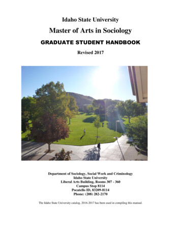 Master Of Arts In Sociology - Idaho State University