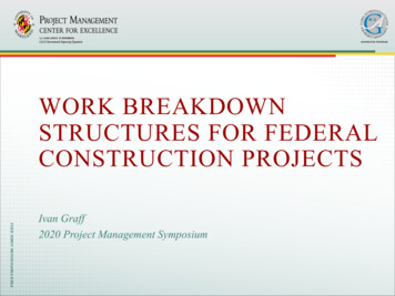 WORK BREAKDOWN STRUCTURES FOR FEDERAL 