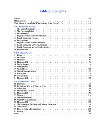 Table Of Contents - Bill Mounce